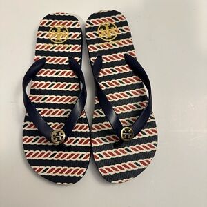 Tory Burch Thin Flip Flops Normandy Blue Size 9.0